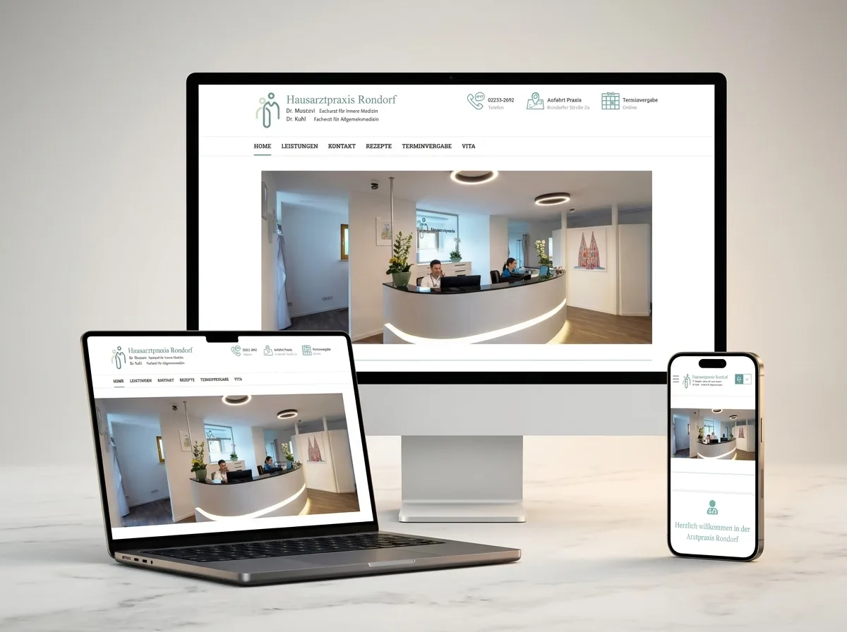 Praxis Dr. Mussavi Website auf iMac, MacBook und iPhone